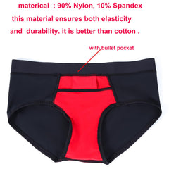 liuun strapless strap underwear red side view shows comfortable contouring and freedom of movement.