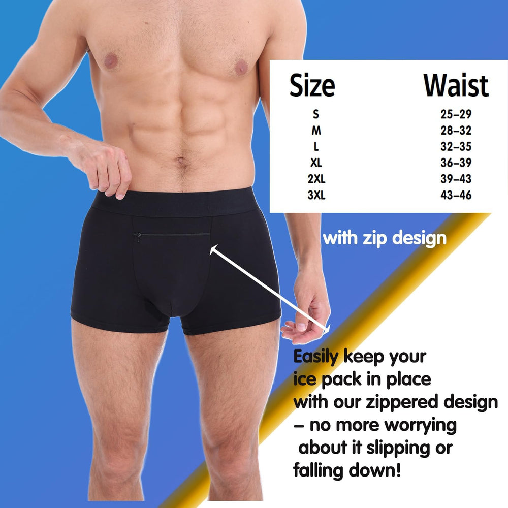 liuun underwear includes two gel packs for flexible cooling
