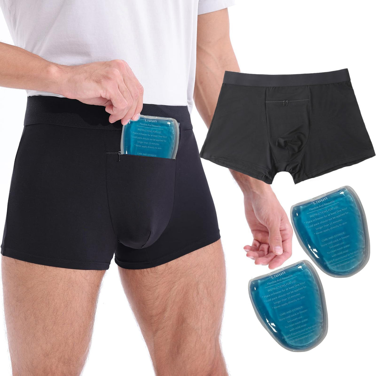 liuun vasectomy underwear with zip pocket for secure coverage