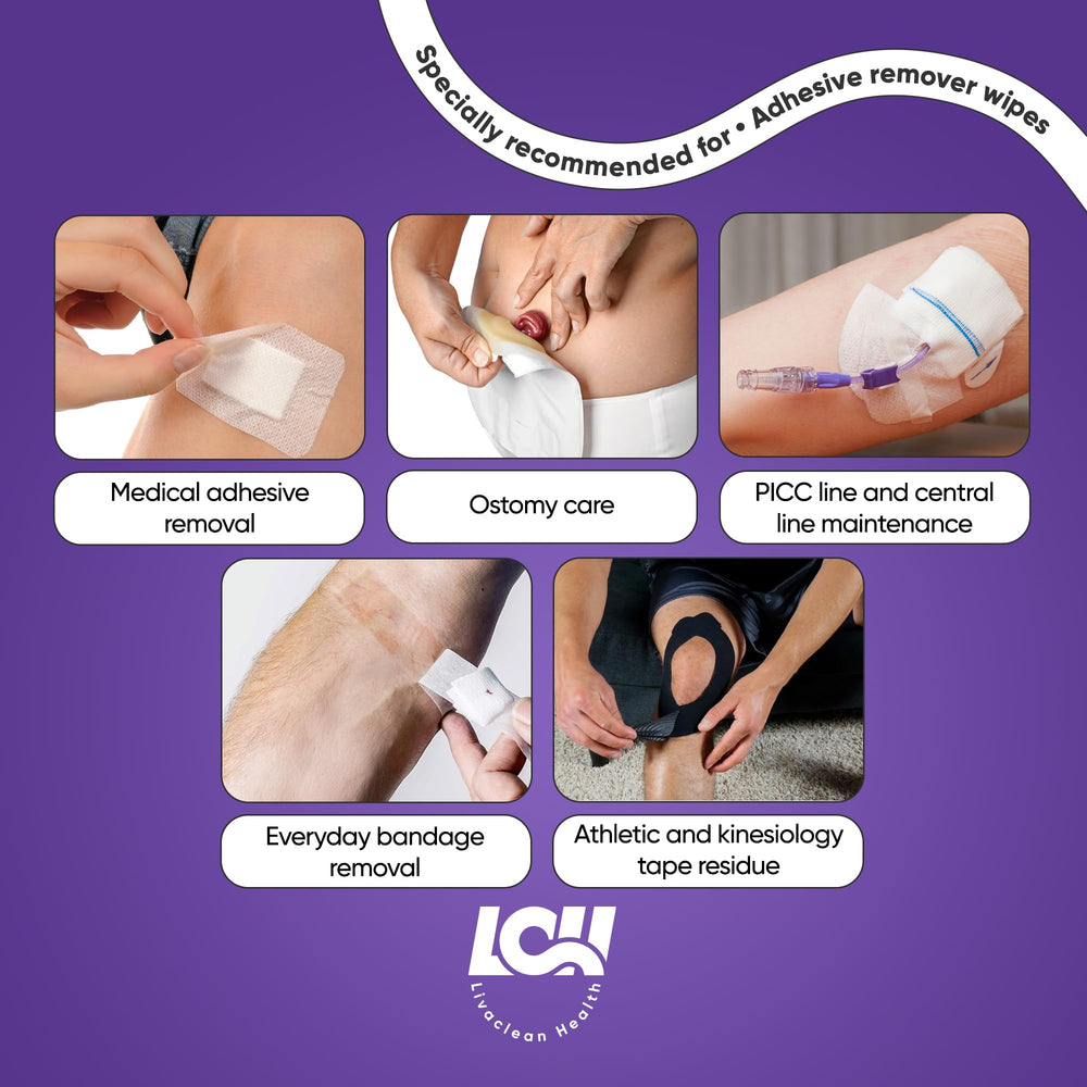 Livaclean Health wipe in use, skin remains clean for reapplication
