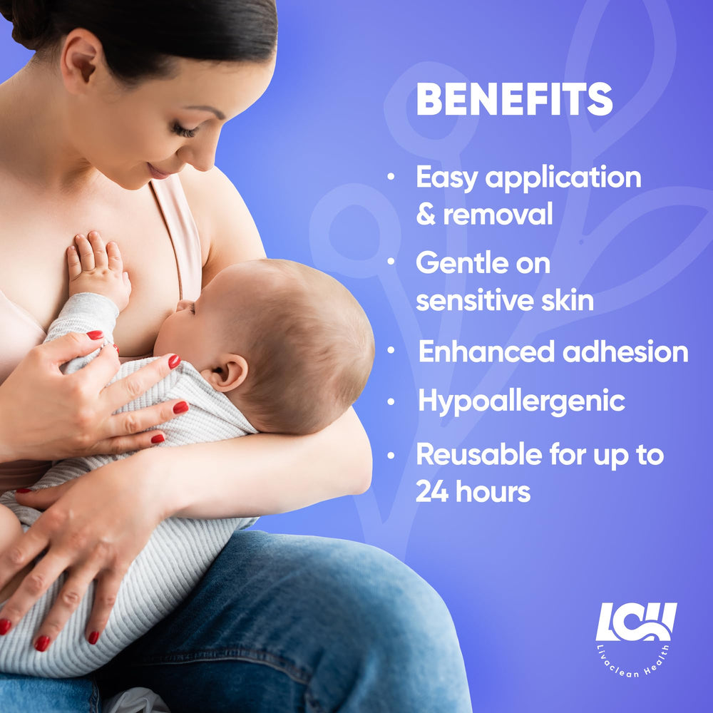 Livaclean Health individually wrapped nipple pad for on-the-go care.