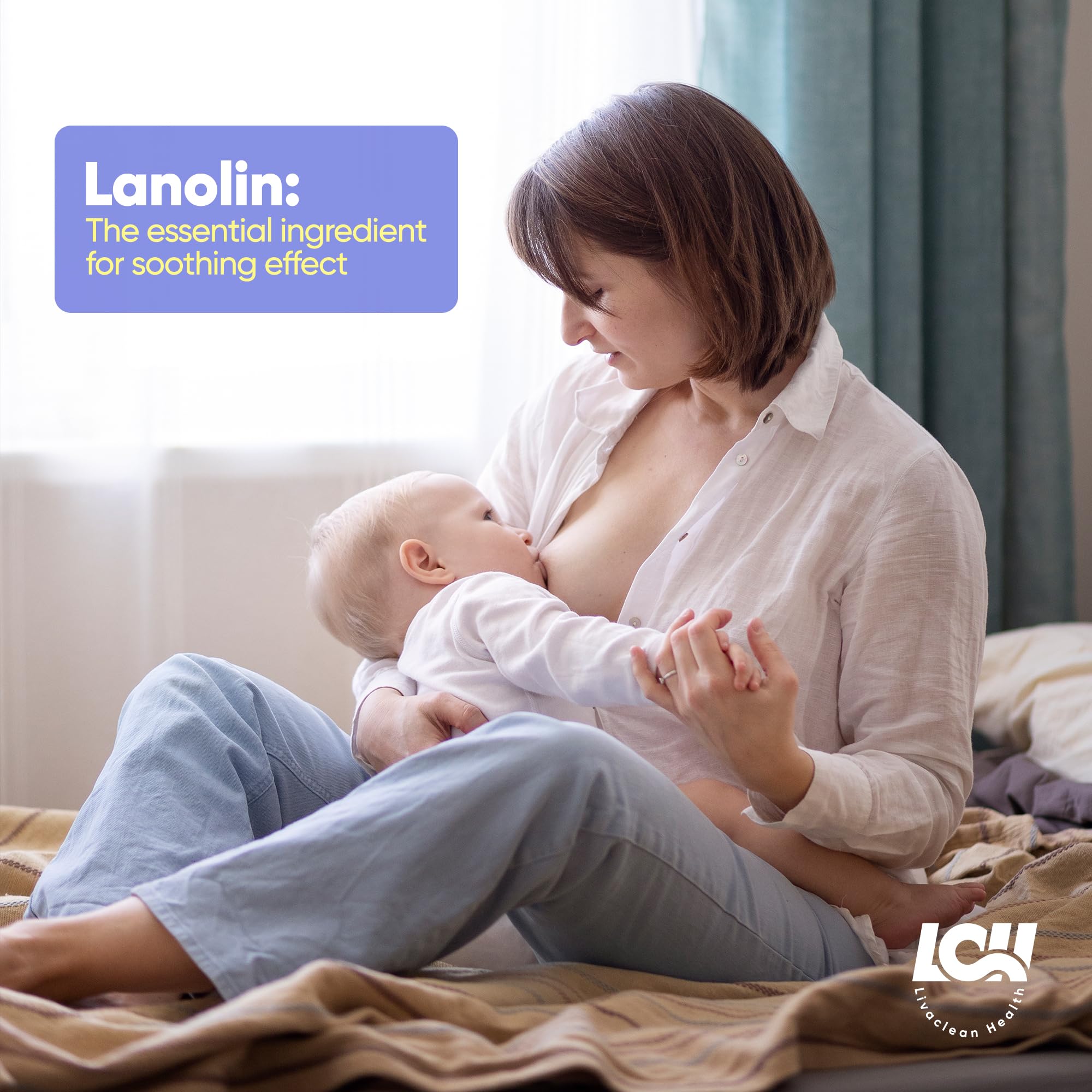 Livaclean Health hydrogel nipple pads provide soothing comfort during breastfeeding.