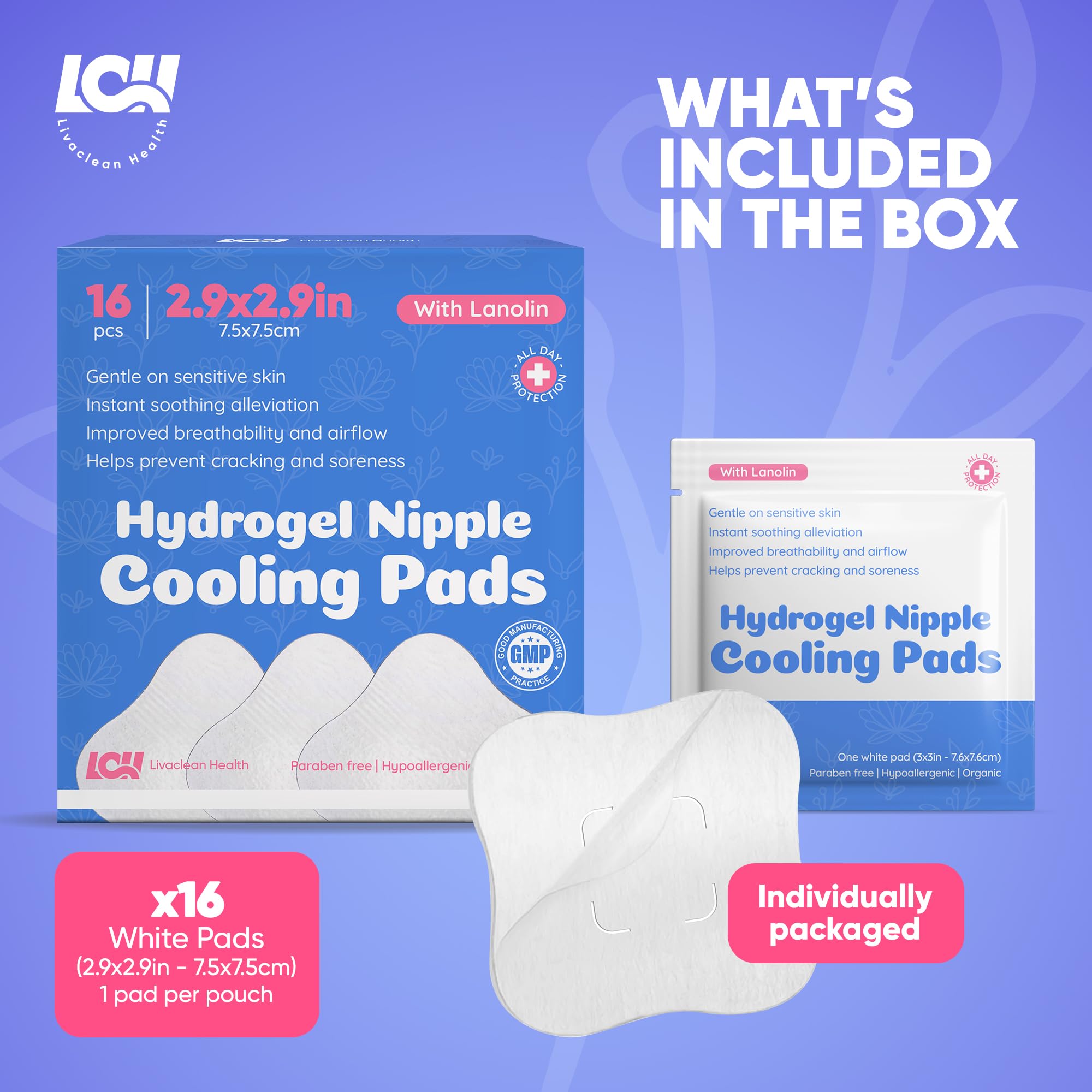 Livaclean Health nipple pad provides a protective barrier against friction.