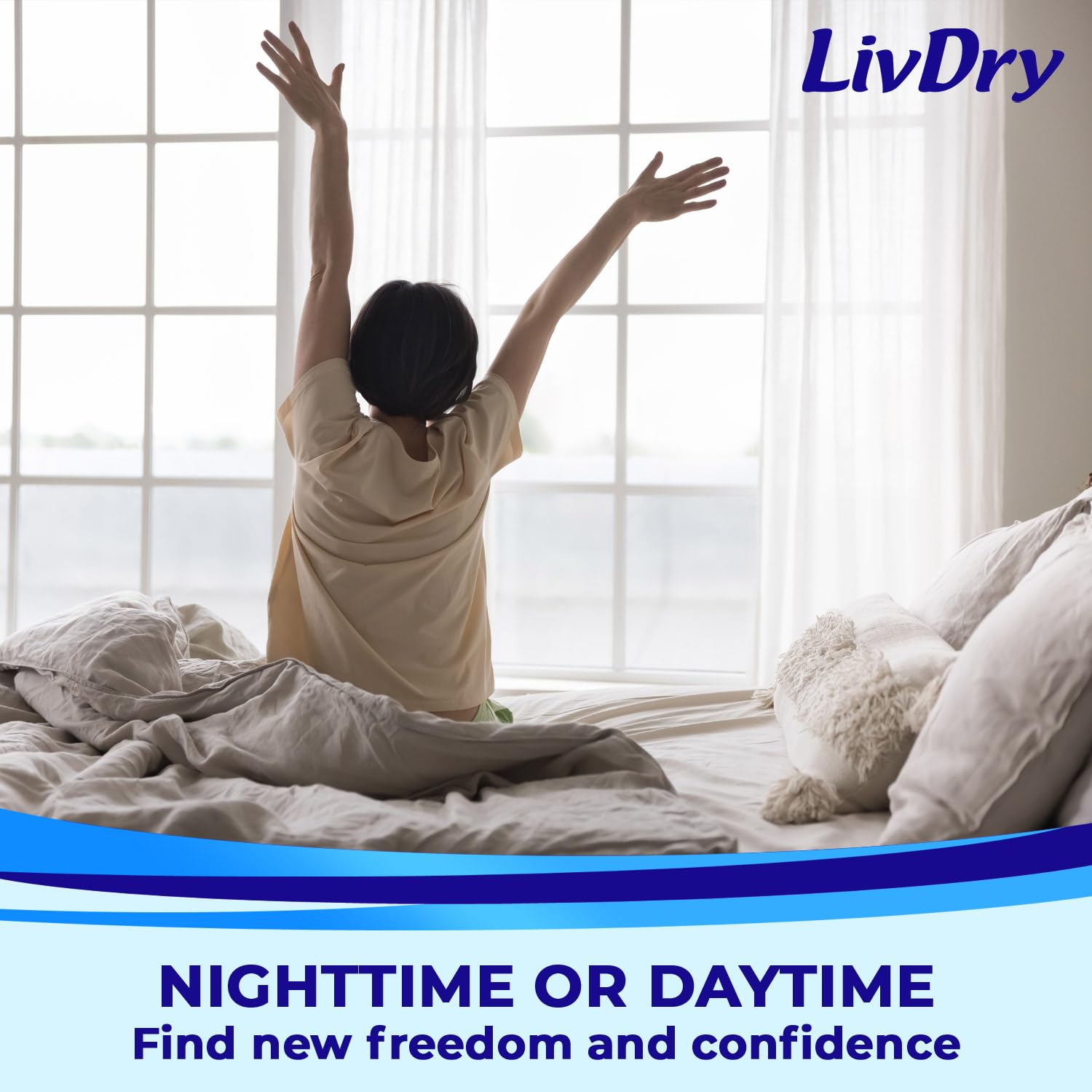 LivDry leakage barrier leg cuff guards against leaks while sleeping