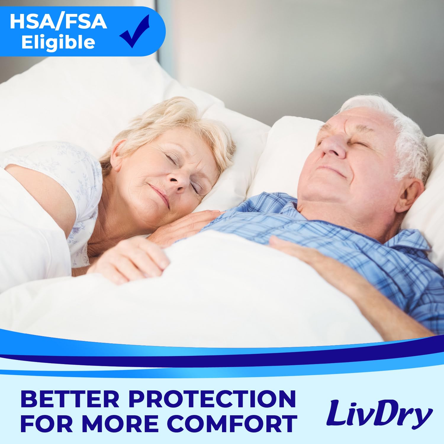 LivDry overnight barrier cuff visible for enhanced leak protection at night