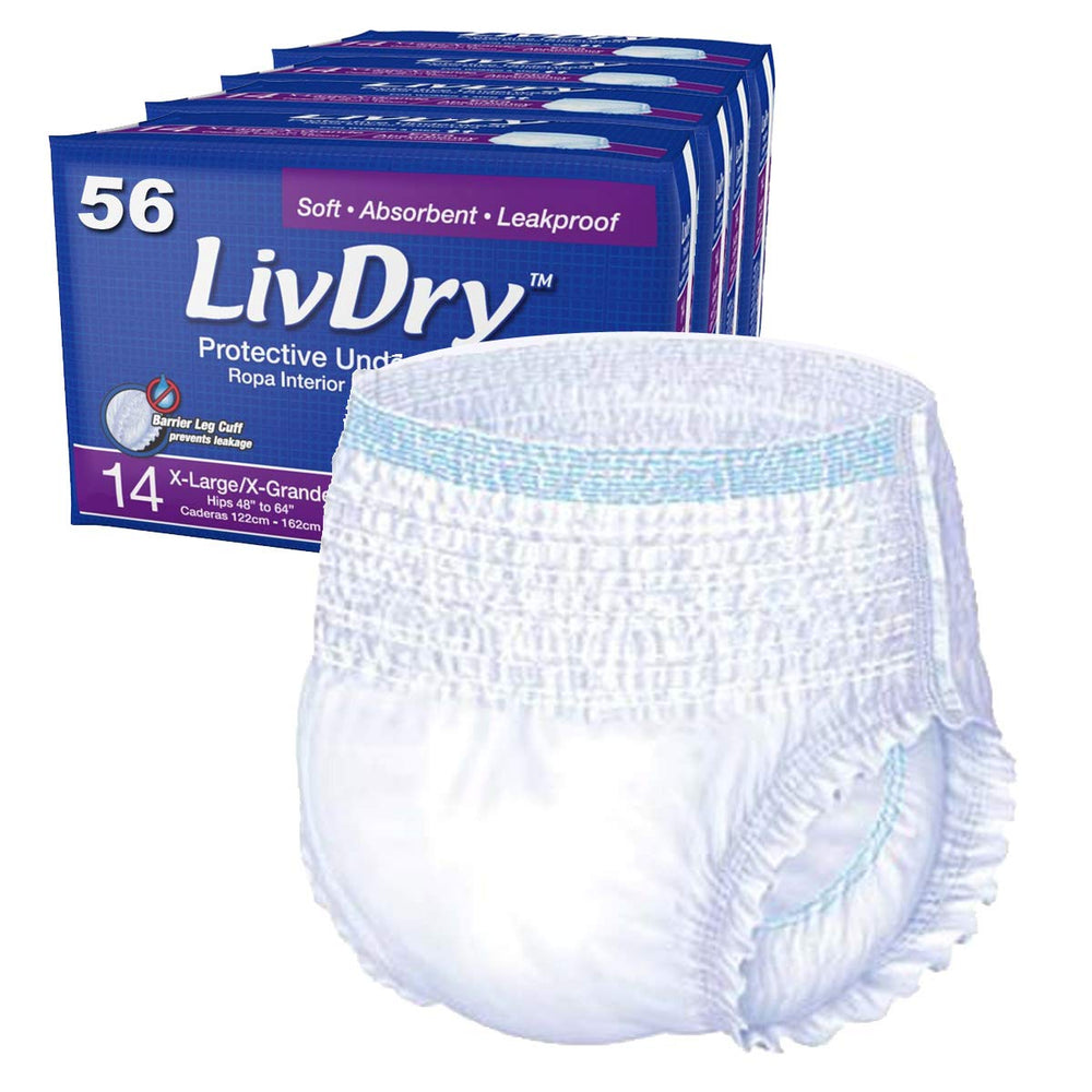 LivDry Adult XL underwear front-pack view for discreet daily wear.