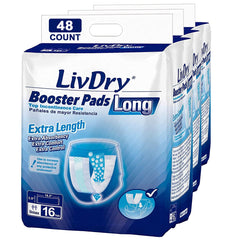 LivDry booster pad with absorbent core for extra protection during daily activities.