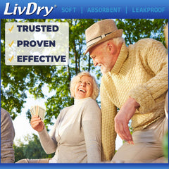 LivDry booster pad demonstrates flow-through design that quickly absorbs and distributes liquid.