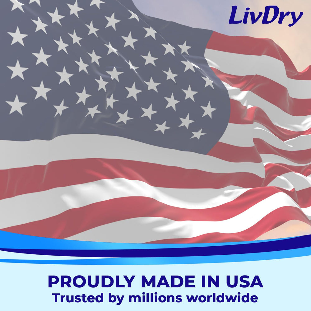 LivDry front stitching color cue helps identify orientation at a glance.