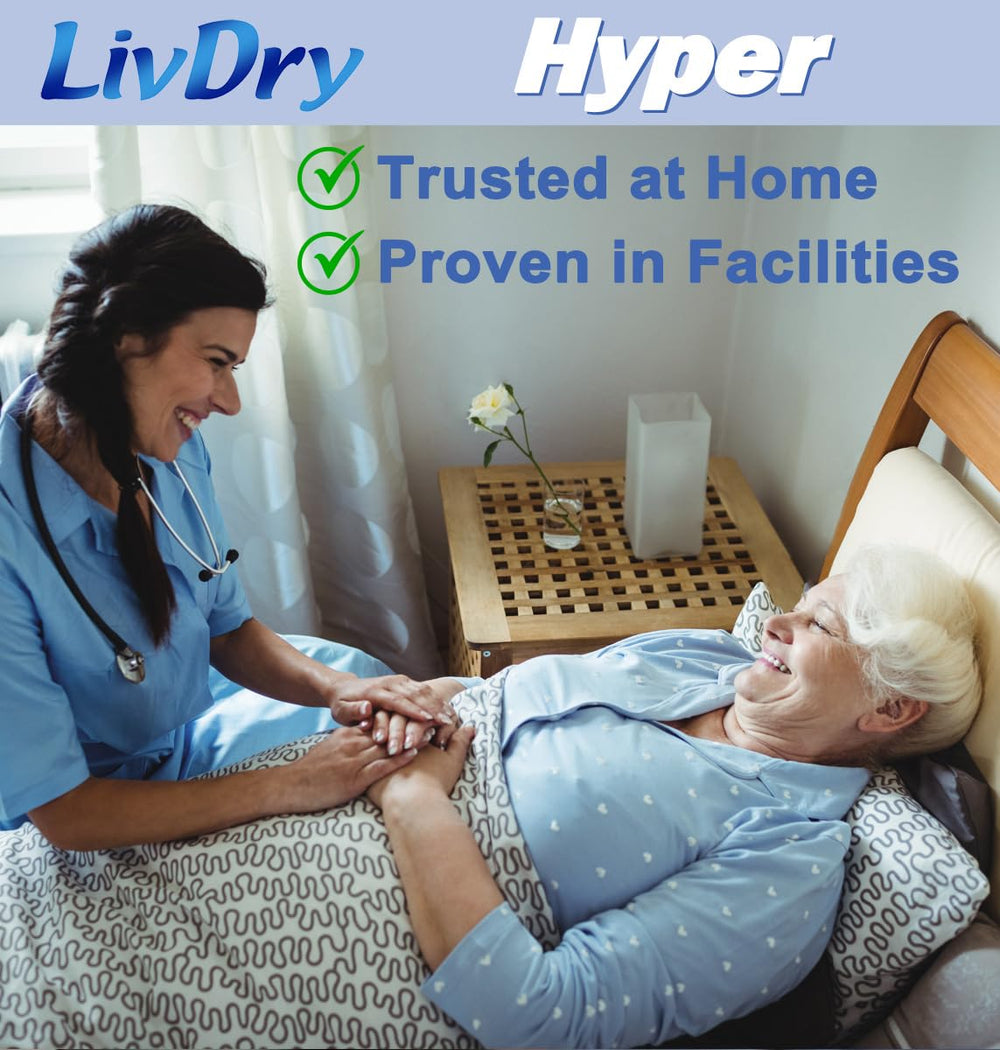 LivDry Hyper2400 pad caregiver-use friendly simplifies routine changes.