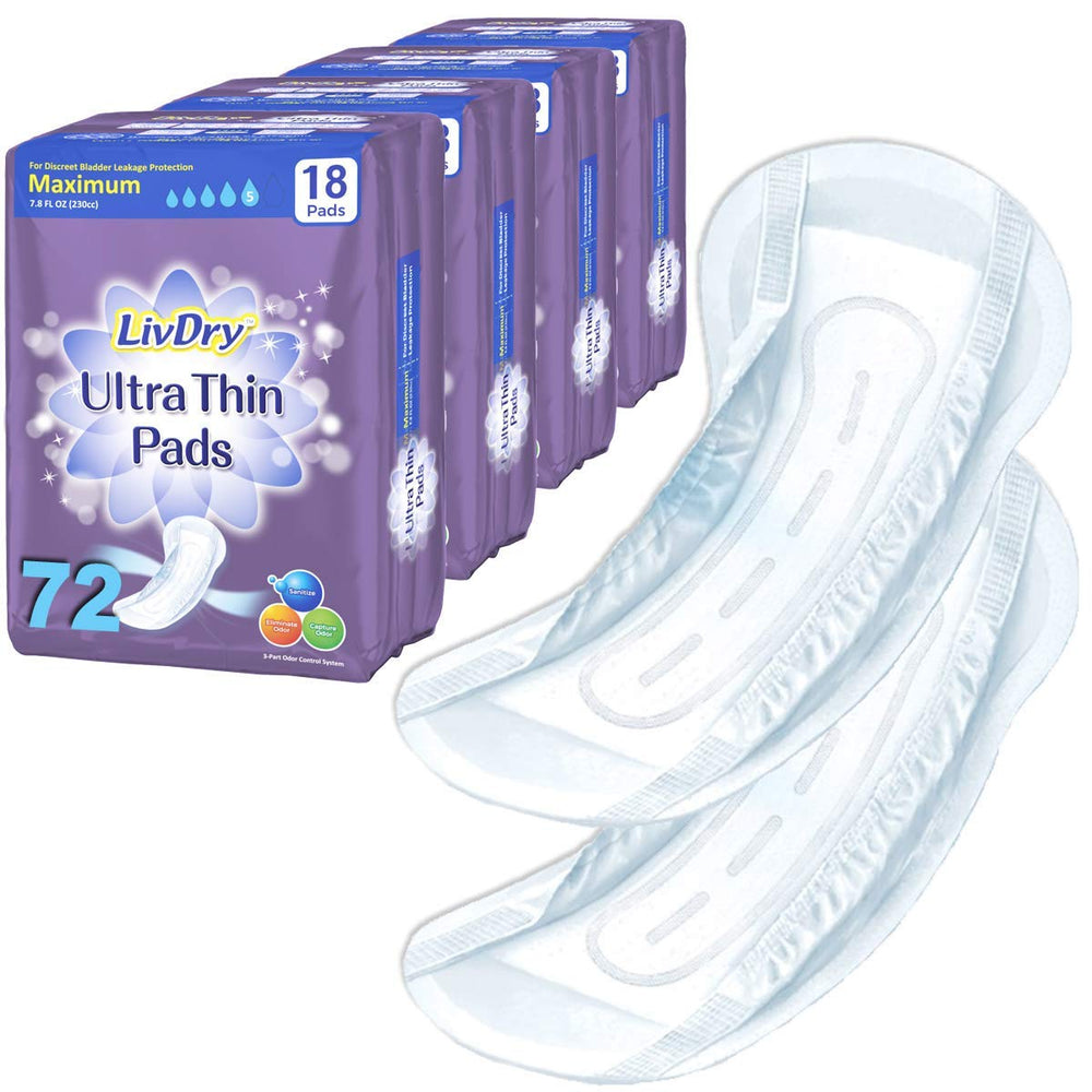 LivDry Ultra Thin Pad appearance for discreet, comfortable daily wear.