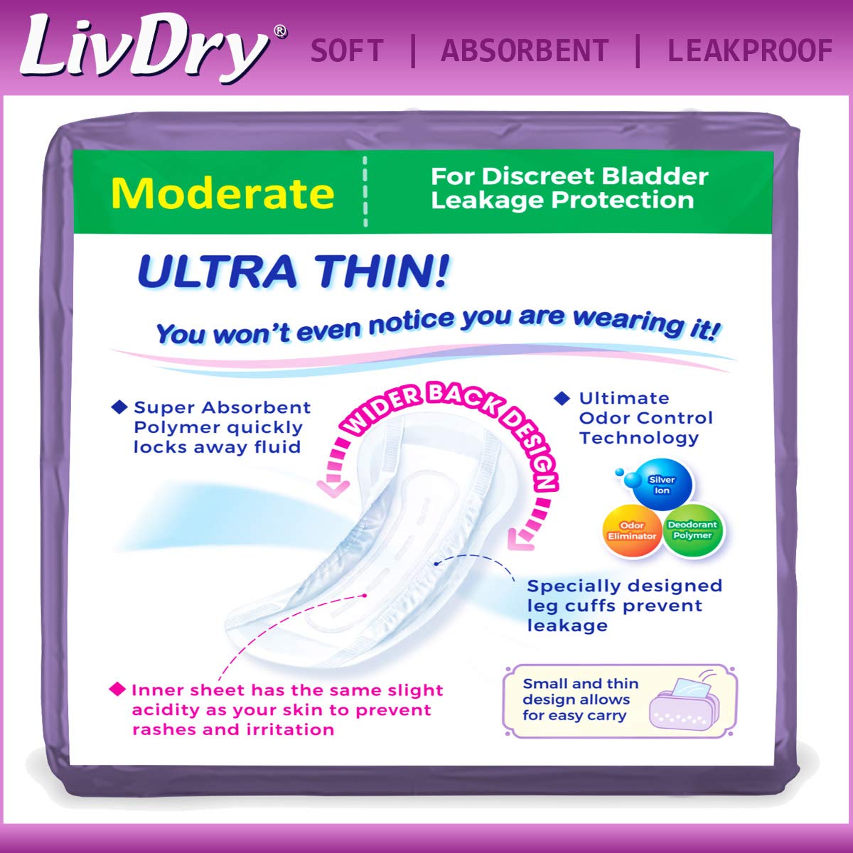LivDry packaging box view showing branding and daily protection.