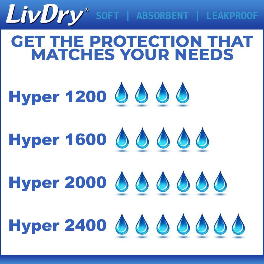 LivDry super absorbent core locks in moisture for longer protection.