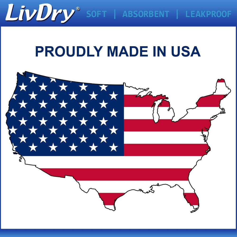 LivDry tear away sides illustrate easy removal for quick changes
