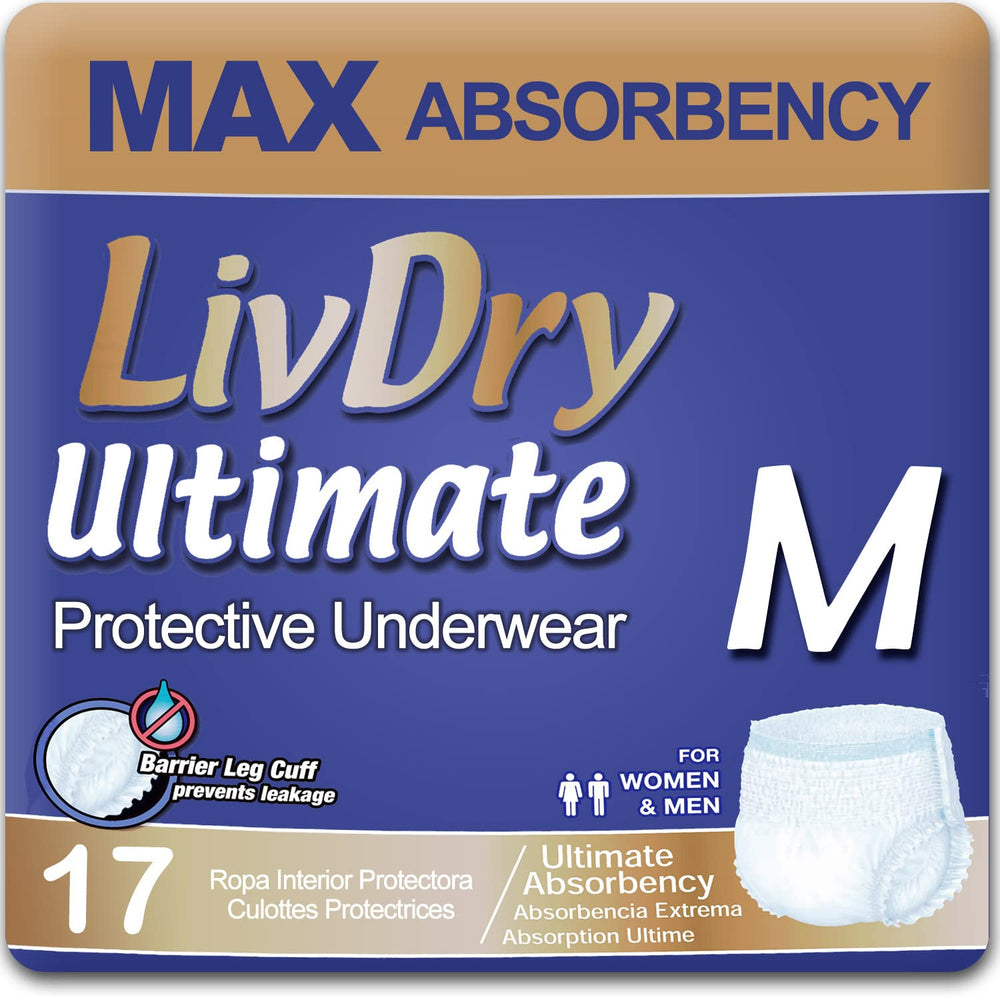 LivDry Ultimate underwear front view for discreet fit and comfort.