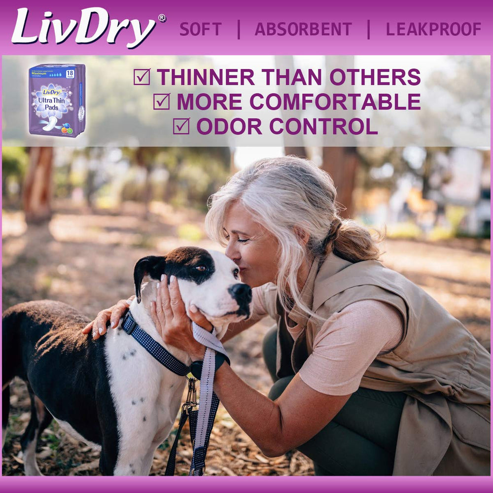 LivDry Ultra Thin Pad close-up of absorbent core for moisture control.