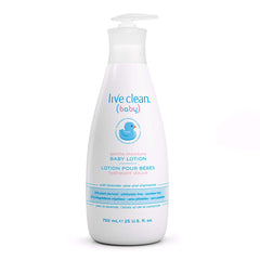 Live Clean Baby Lotion 25 oz bottle for gentle daily hydration