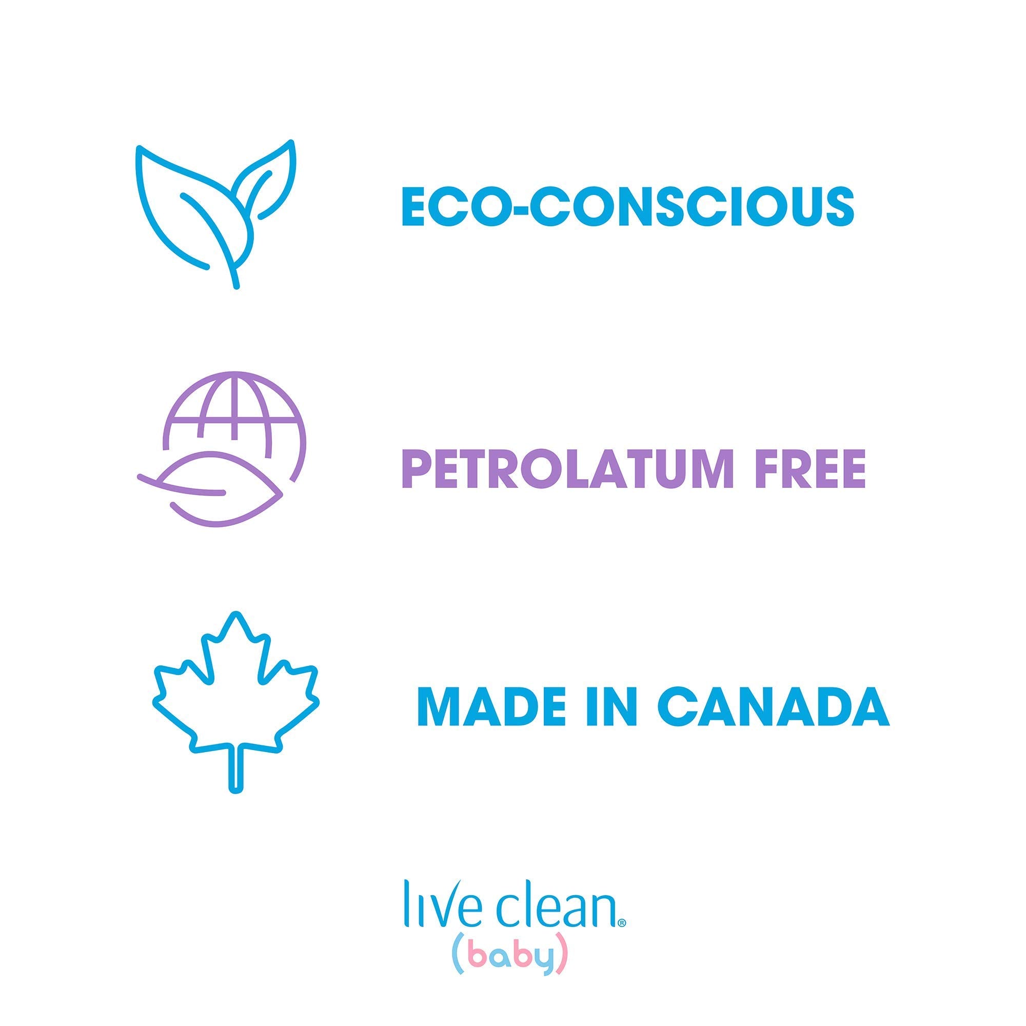 Live Clean Baby Soothing Relief Wash lather action, mild foam for rinsing.