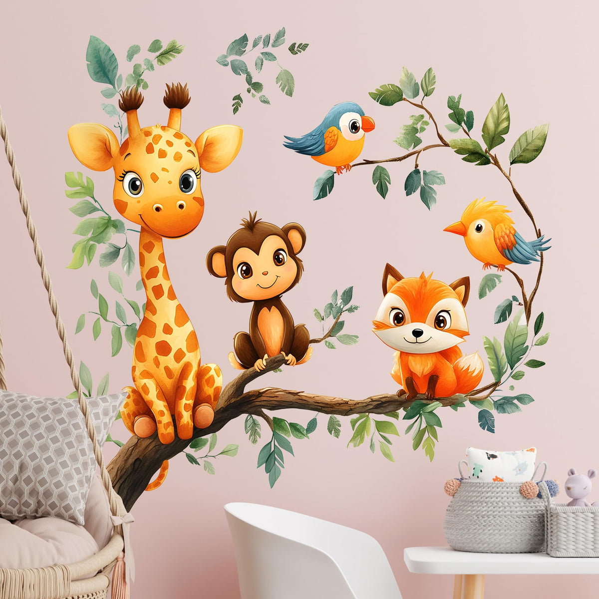 LiveGallery Animal Tree 12x24 decal adds playful wall art that's easy to apply