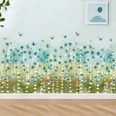 LiveGallery blue flowers wall decal adds a fresh garden ambiance