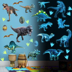 LiveGallery glow dinosaurs wall decals glow blue for bedtime scenes