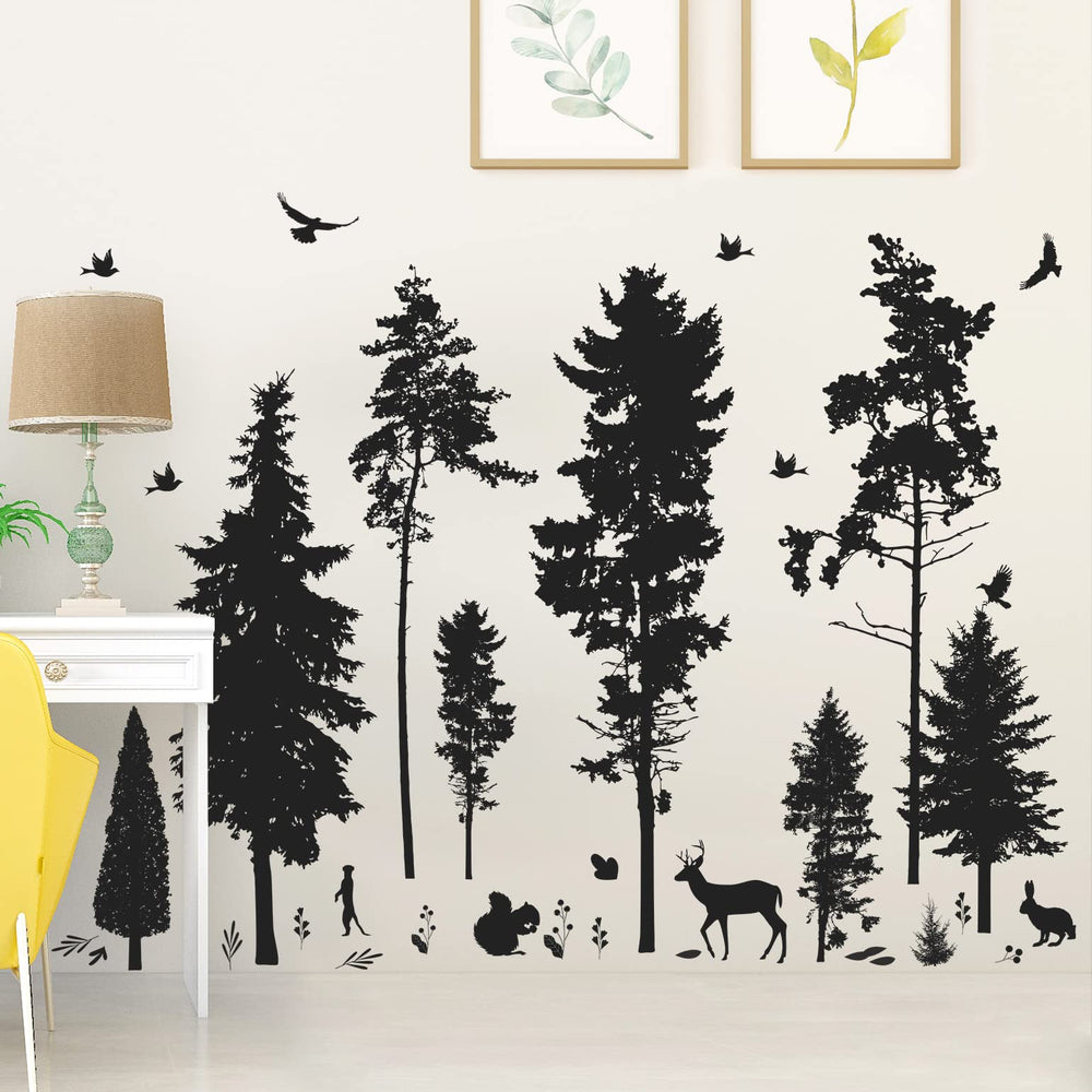 LiveGallery pine evergreen tree wall sticker provides a nature focal point