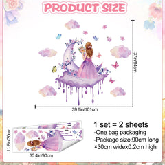 LiveGallery purple butterfly and moon wall sticker brightens the nursery with playful charm.