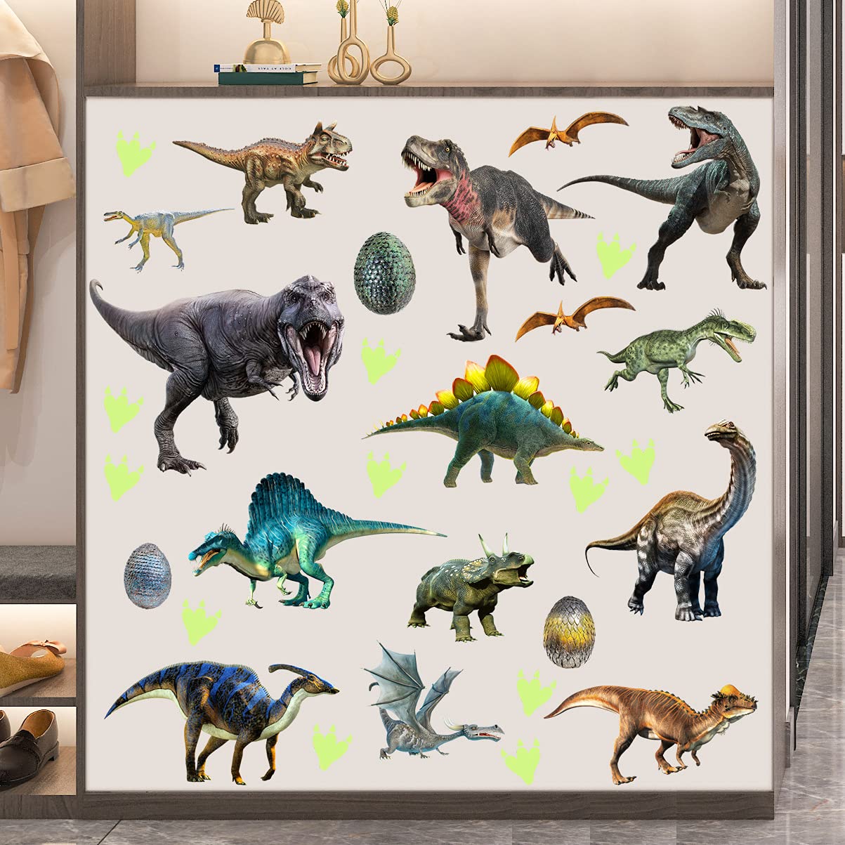 LiveGallery Tyrannosaurus wall decor creates a bold focal point in a kid's room