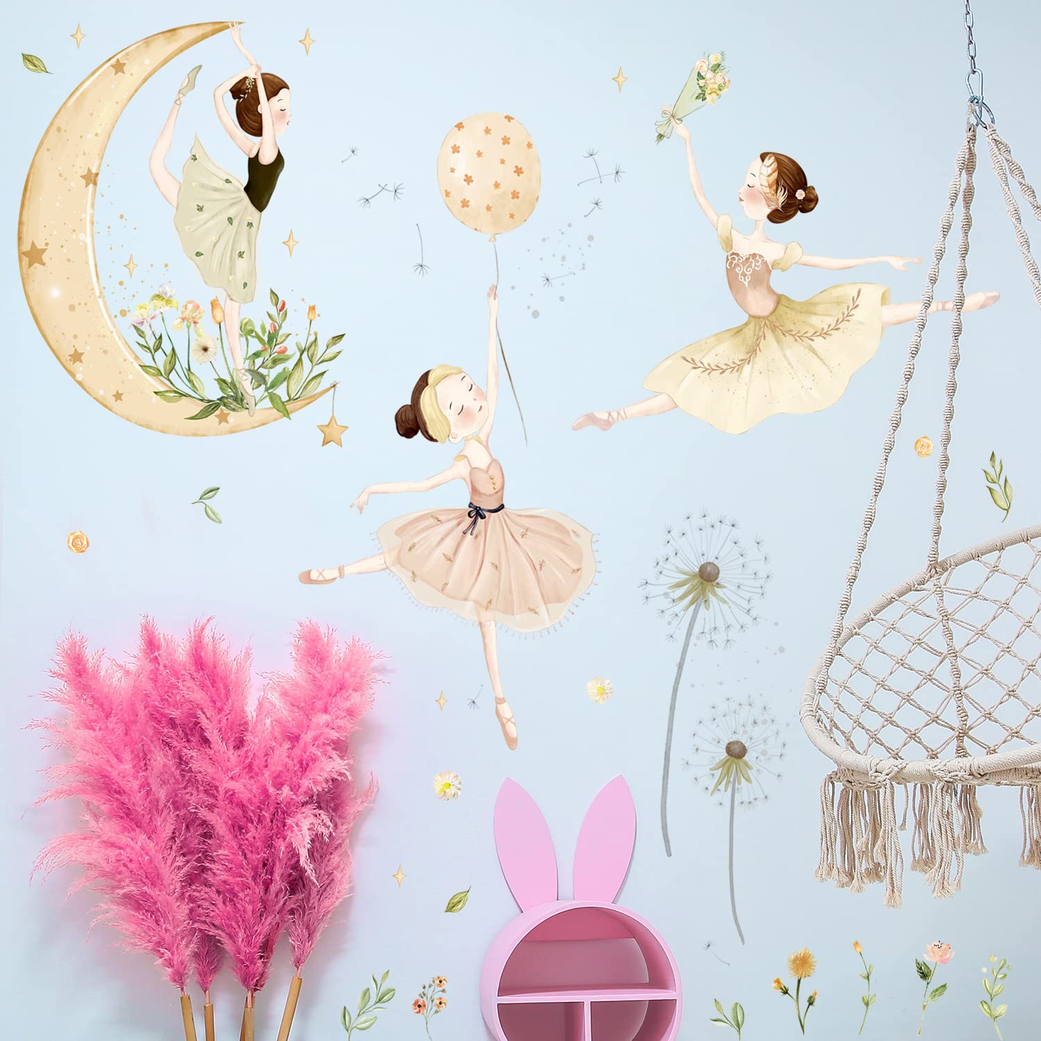LiveGallery wall sticker ballet girls on smooth surface for easy application