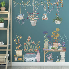 LiveGallery flowerpot decals are removable and safe for walls.