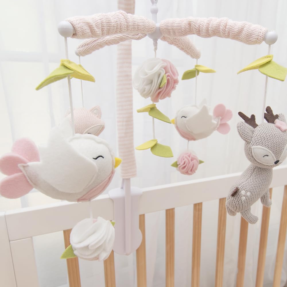 Ava Birds crib mobile attaches securely for calming crib time.