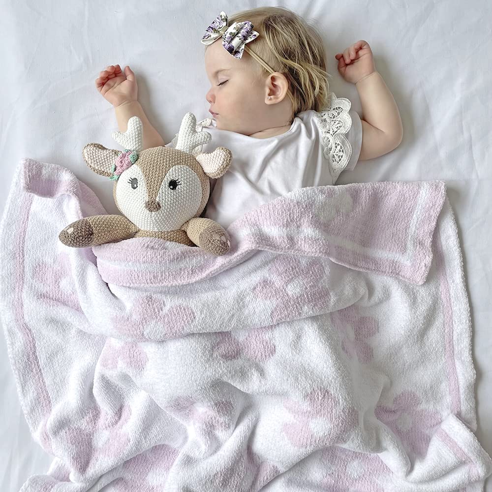 Living Textiles chenille baby blanket swaddle-friendly size suitable for wrapping newborns