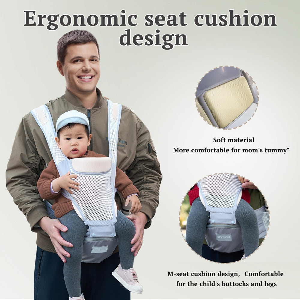 LiyLou breathable cotton fabric keeps baby carrier cool and gentle.