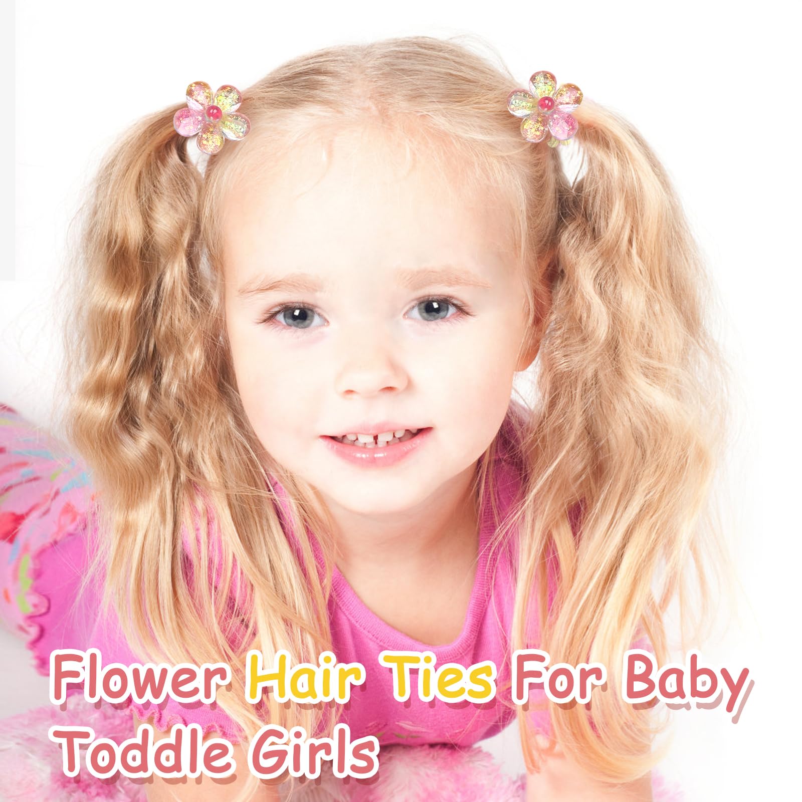 LIYAZHIL flower yellow toddler hair tie brightens outfits while keeping hair tidy.