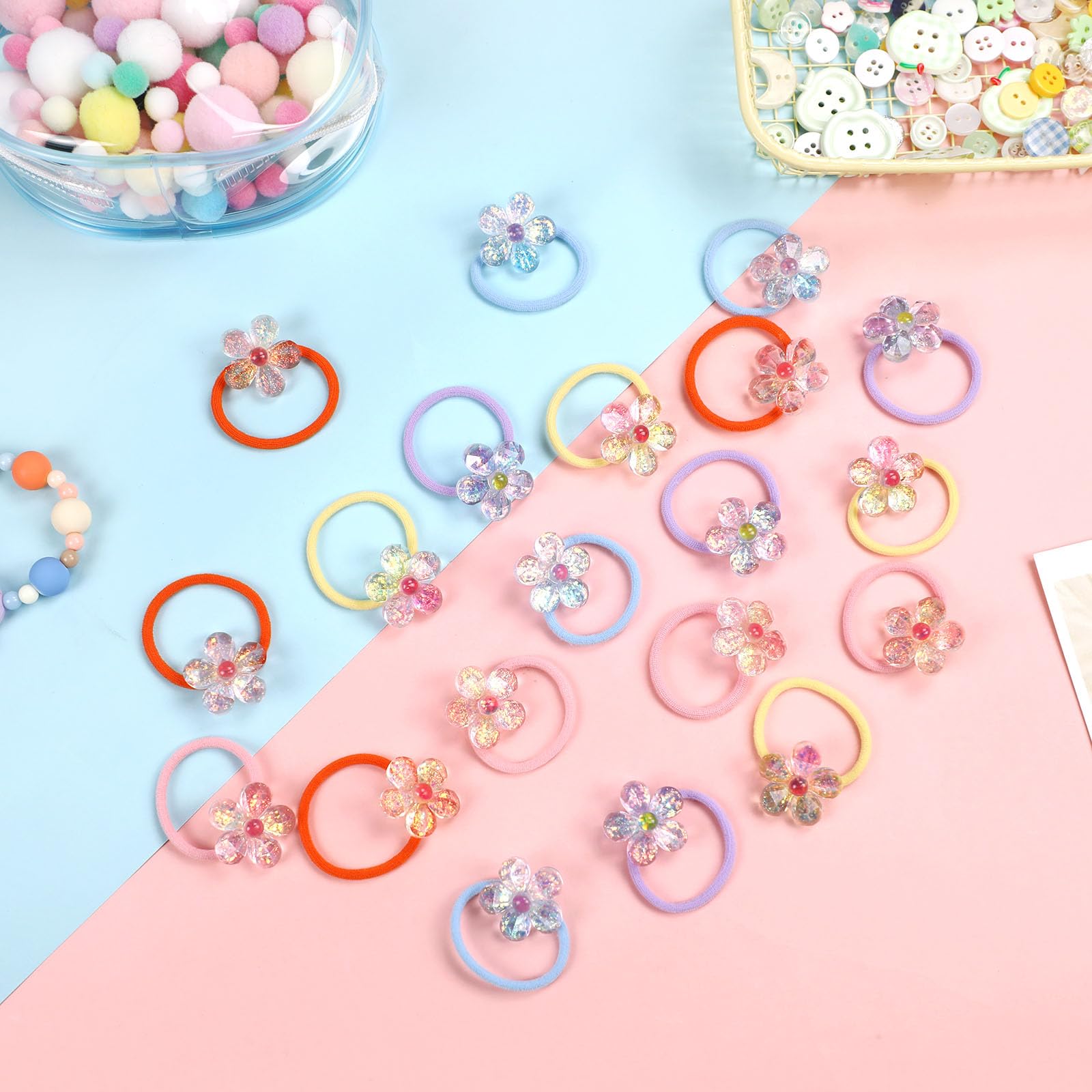 LIYAZHIL soft elastic toddler hair tie reduces pulling during activities.