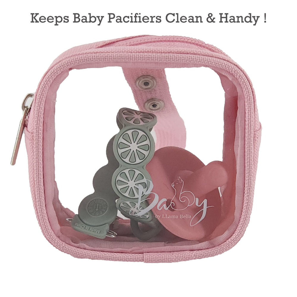 Llama Bella clear diaper pouch showing side visibility for fast access