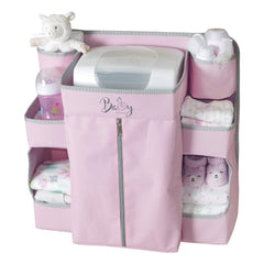 Llama Bella pink nursery organizer with 8 compartments for easy baby essentials storage