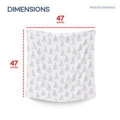 Llama Creek swaddle Nautical fabric close-up—gentle bamboo-cotton weave against baby's skin