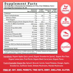 Llama Naturals Kids Multivitamin Gummies real fruit ingredients for flavor