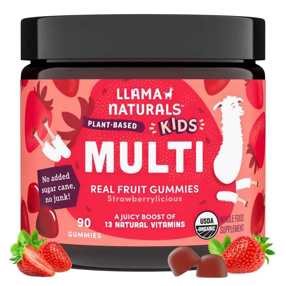 Llama Naturals Kids Multivitamin Gummies strawberry pack supports daily wellness