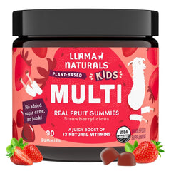 Llama Naturals Kids Multivitamin Gummies strawberry pack supports daily wellness