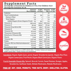 Llama Naturals multivitamin label highlights whole-food vitamin sources.