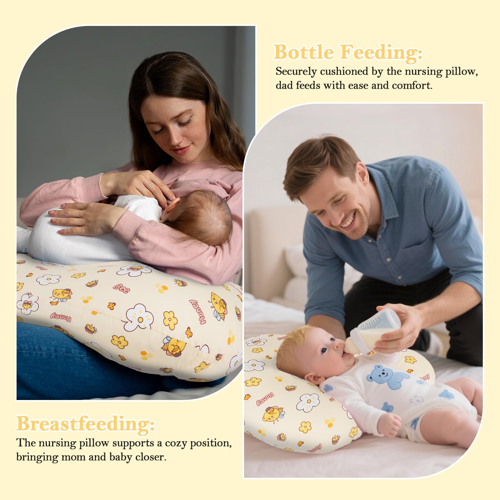 LLCJYYCY nursing pillow breathable cover helps prevent overheating during feeds
