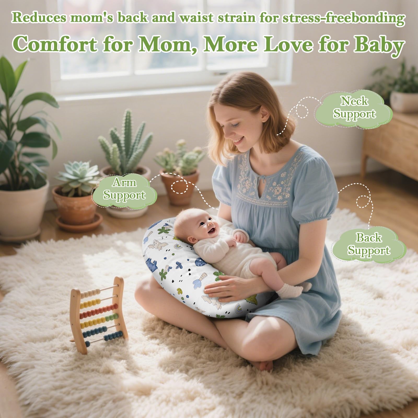 LLCJYYCY versatile design supports tummy time and propping as baby grows