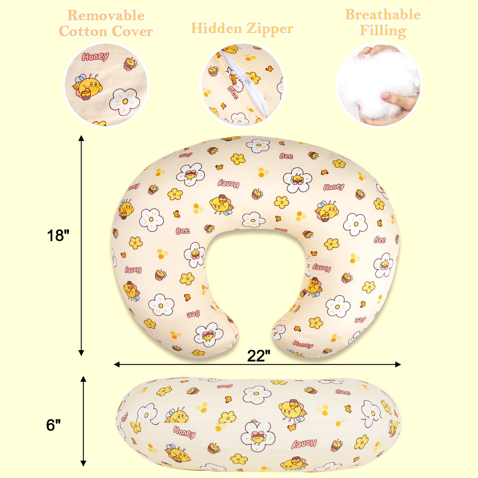 LLCJYYCY nursing pillow demonstrates height positioning for ideal baby height