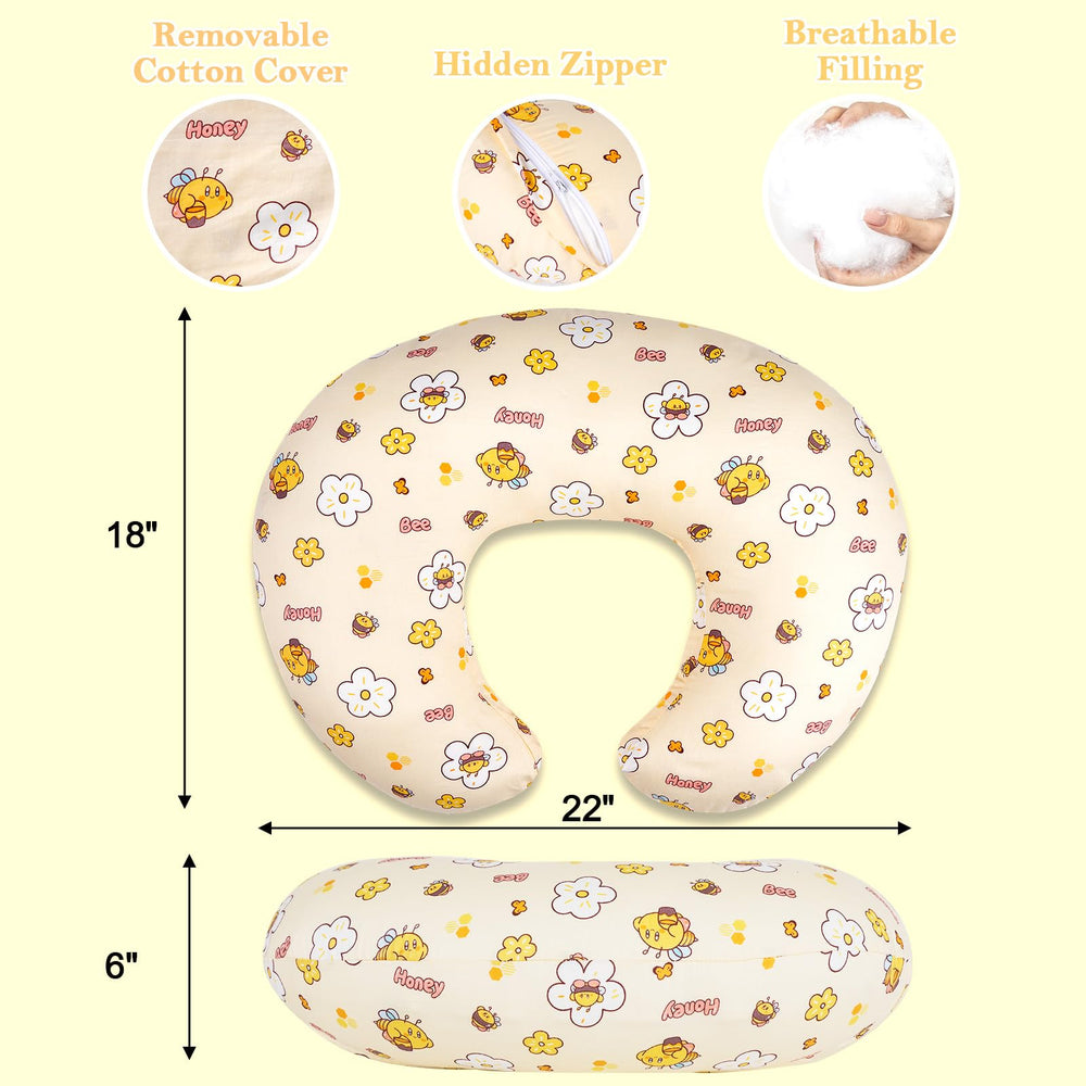 LLCJYYCY nursing pillow demonstrates height positioning for ideal baby height