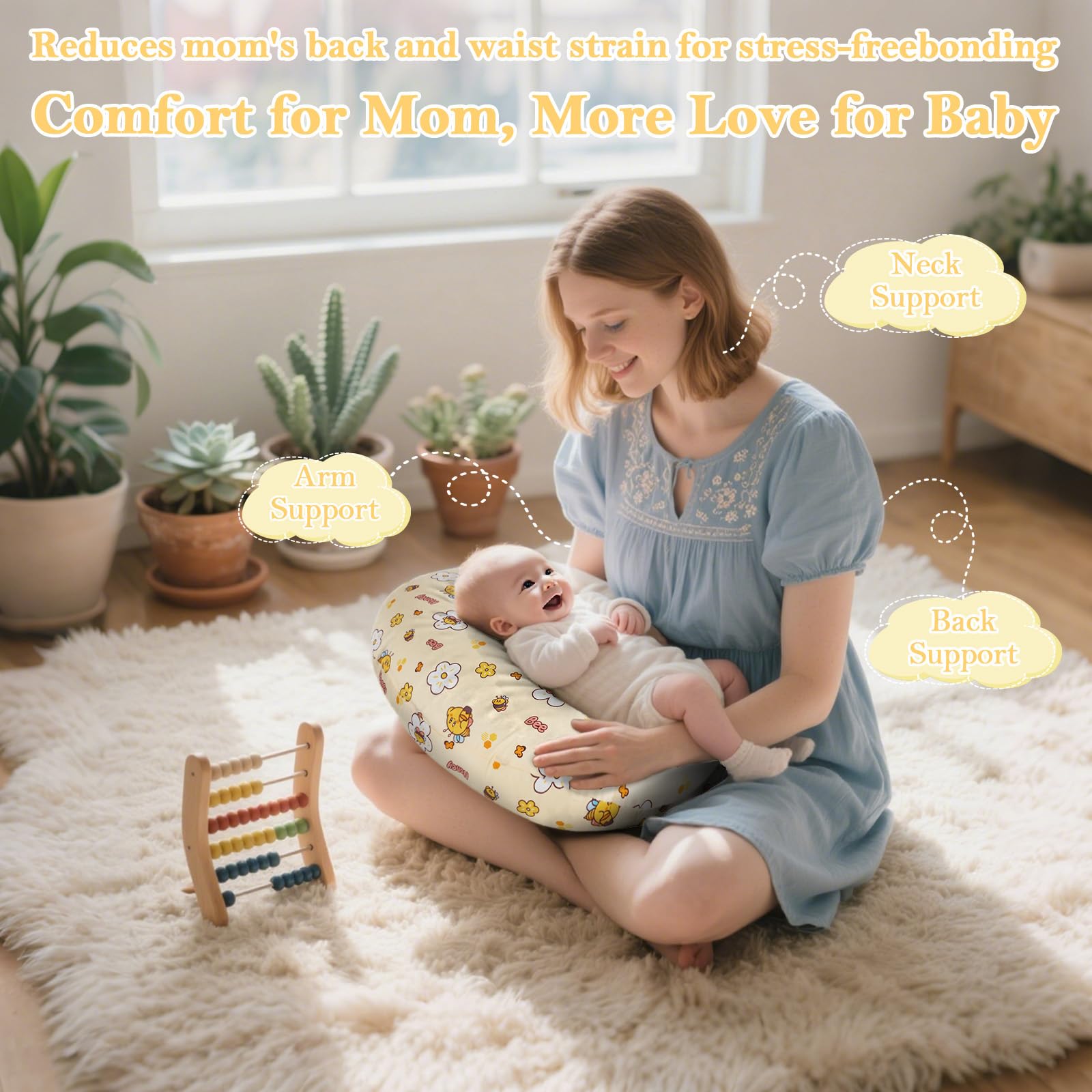 LLCJYYCY nursing pillow supports tummy time and early sitting