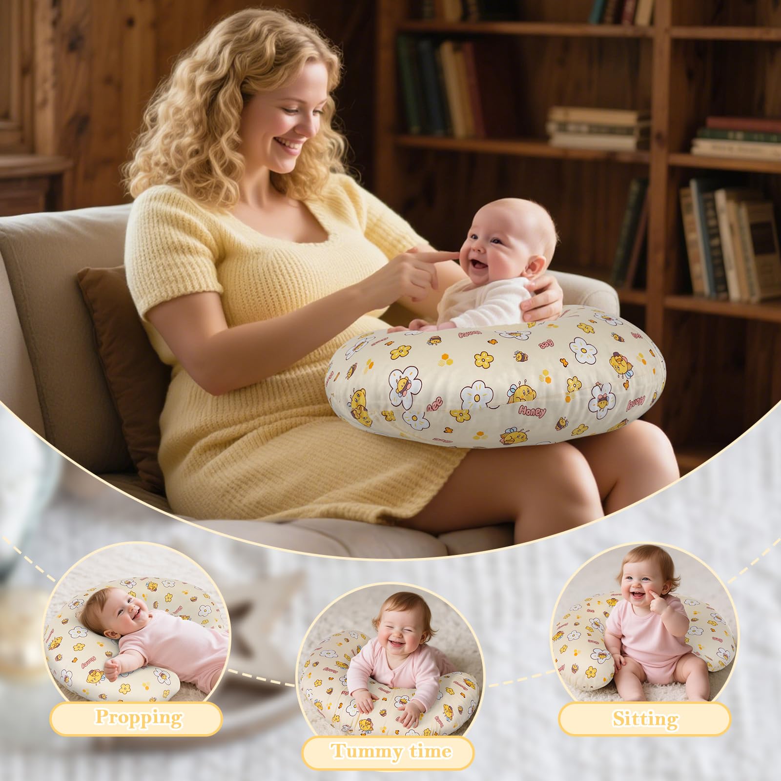 LLCJYYCY nursing pillow semi-circular design promotes back and neck comfort