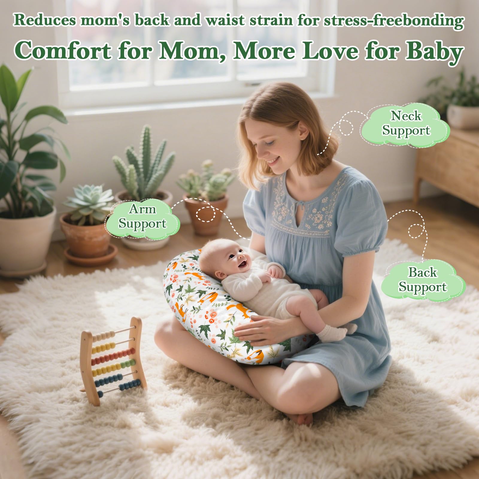 LLCJYYCY tummy time and early sitting support with pillow.