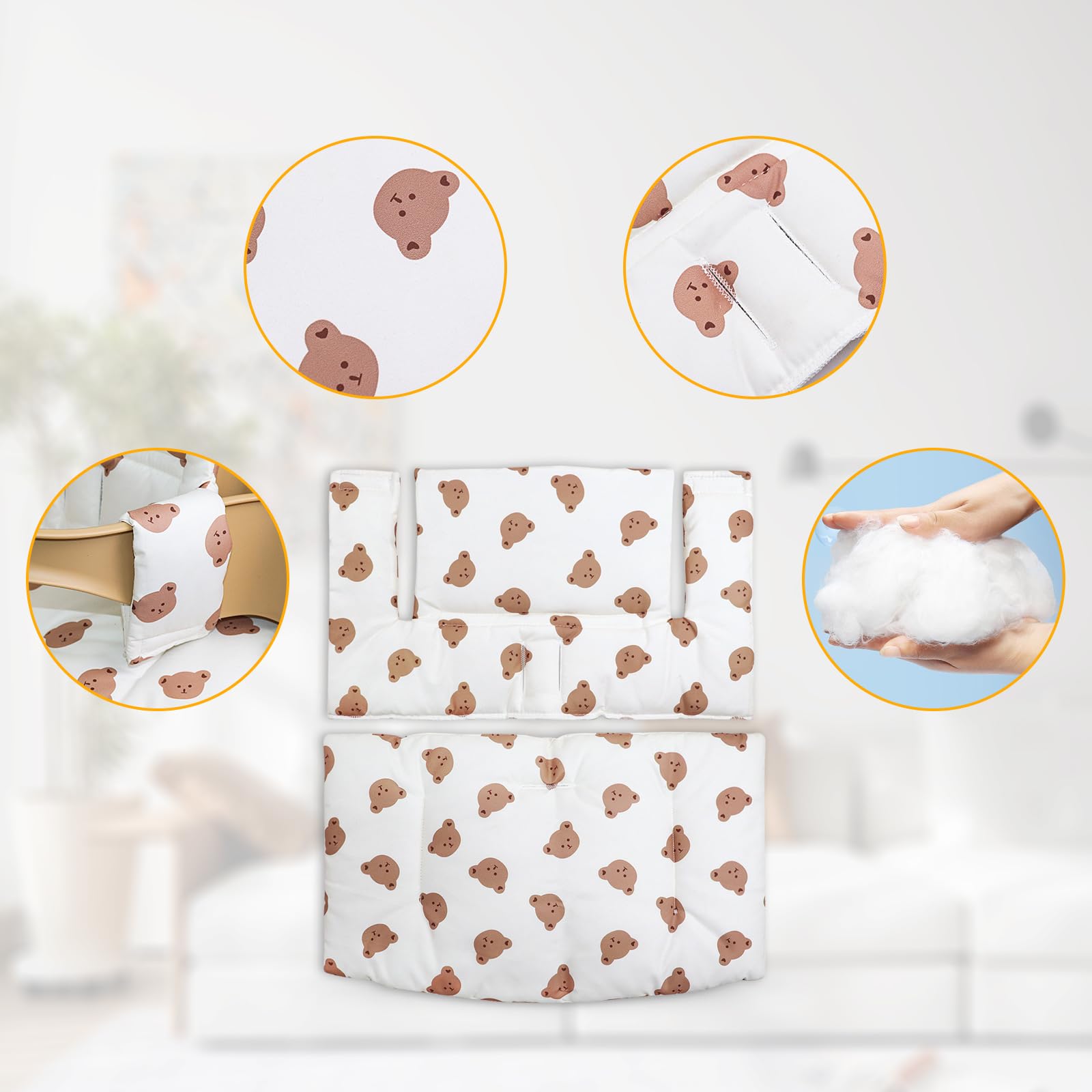 LLHQAMT Tripp Trapp cushion Dimensions – fits 44.8 cm x 26 cm for snug seating